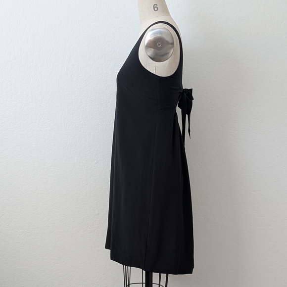 Madewell Black Silk Sleeveless Mini Dress with Tie Back Size Small - Picture 4 of 10